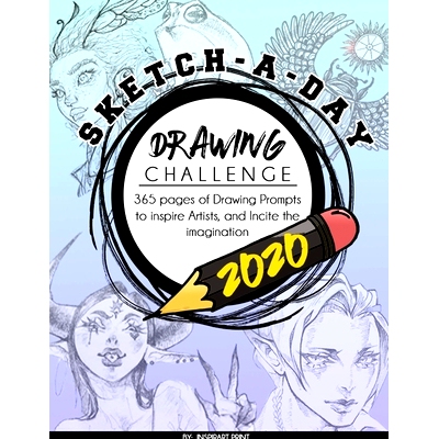 预订 Sketch-A-Day Drawing Challenge 2020: 365 pages of Drawing Prompts to inspire Artists, and Incite the imagination: 9