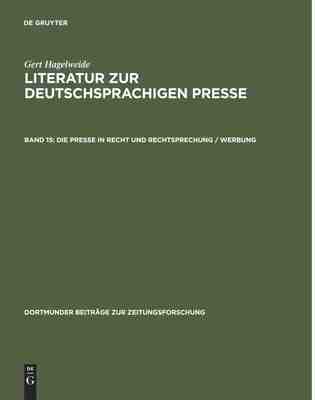【预订】Die Presse in Recht und Rechtsprechung / Werbung 9783598234842