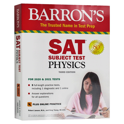 英文原版 巴朗SAT学科考试 物理 第3版 SAT Subject Test Physics with Online Test (Barron's Test Prep)