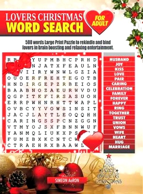 预订 Lovers Christmas Word Search for Adults: 500 Words Large Print Puzzle to Rekindle and Bind Lovers in Brain Boosting
