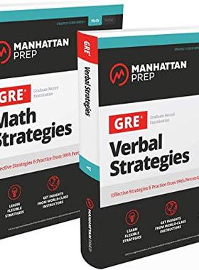【预售】GRE Math & Verbal Strategies Set: Effective Strategies & 6 Online Practice Tests from 99th Percentile Inst...