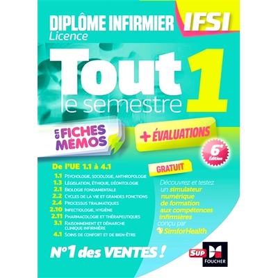 预订 Diplôme infirmier licence IFSI, tout le semestre 1 en fiches mémos : de l’UE 1.1 à 4.1 IFSI 护理文凭，所有第 1