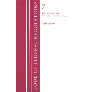 预订 1950 1999 Revised Regulations 联邦法规法规 Cover only Federal Title Agriculture January 2022 Code