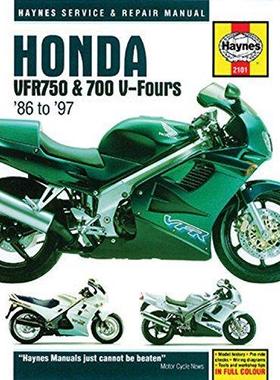 [预订]Honda VFR750 & 700 V-Fours (86 - 97) Haynes Repair Manual 9781785210396
