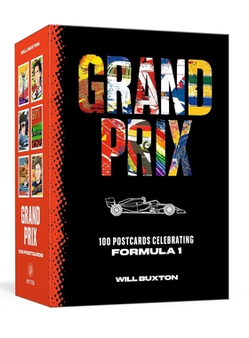 现货 F1大奖赛 100张艺术明信片礼盒 英文原版 Grand Prix Postcards 100 Postcards Celebrating Formula 1 方程式赛车 汉密尔顿