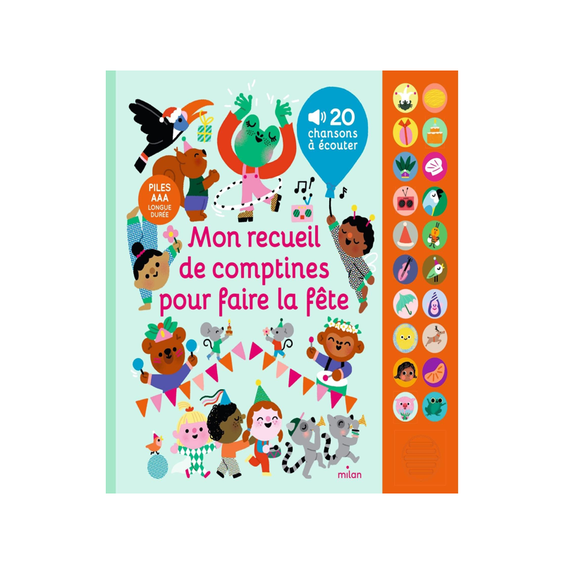法语点读发声书 法国节日童谣 生日快乐歌 幼儿启蒙 法国原装原版进口 Mon recueil de comptines pour faire la fête