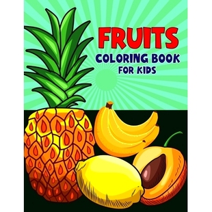 for and Fruits Book Girls Preschool 预订 Boys Kids Coloring Fruit Educational Fun Toddler Activity
