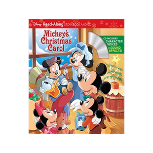 现货英文原版 米老鼠的圣诞歌 朗读书+CD 迪士尼 Mickey’s Christmas Carol: Read-Along Storybook With Audio CD 有声读物