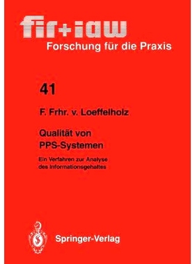 预订 Qualität Von Pps-Systemen: Ein Verfahren Zur Analyse Des Informationsgehaltes
