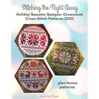 预订 Stitching the Night Away Holiday Sweater Sampler Ornaments Cross Stitch Patterns (2021): 9798376175606