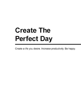 预订 Create The Perfect Day: 9781944913304