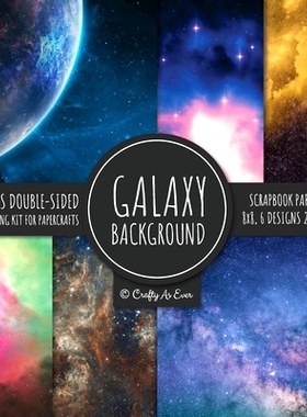 预订 Galaxy Background Scrapbook Paper Pad 8x8 Scrapbooking Kit for Papercrafts, Cardmaking, DIY Crafts, Space Pattern D