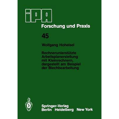 预订 Rechnerunterstützte Arbeitsplanerstellung mit Kleinrechnern, dargestellt am Beispiel der Blechbearbeitung: 9783540