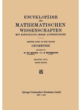 预订 Encyklopädie der Mathematischen Wissenschaften mit Einschluss ihrer Anwendungen: Dritter Band: Geometrie: 97836631