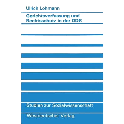预订 Gerichtsverfassung und Rechtsschutz in der DDR: 9783531118017