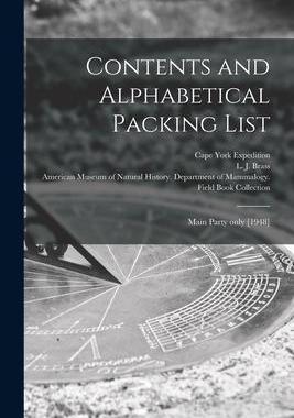 [预订]Contents and Alphabetical Packing List: Main Party Only [1948] 9781015045989