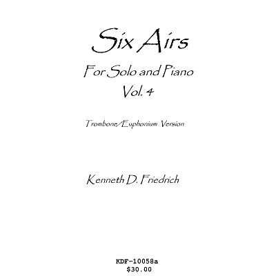 预订 Six Airs for Solo and Piano, Vol. 4 - trombone/euphonium version: 9781523256211