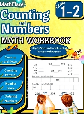 预订 Counting and Numbers Math Workbook 1st and 2nd Grade: Skip Counting, Comparing Numbers, Ordering Numbers, Counting