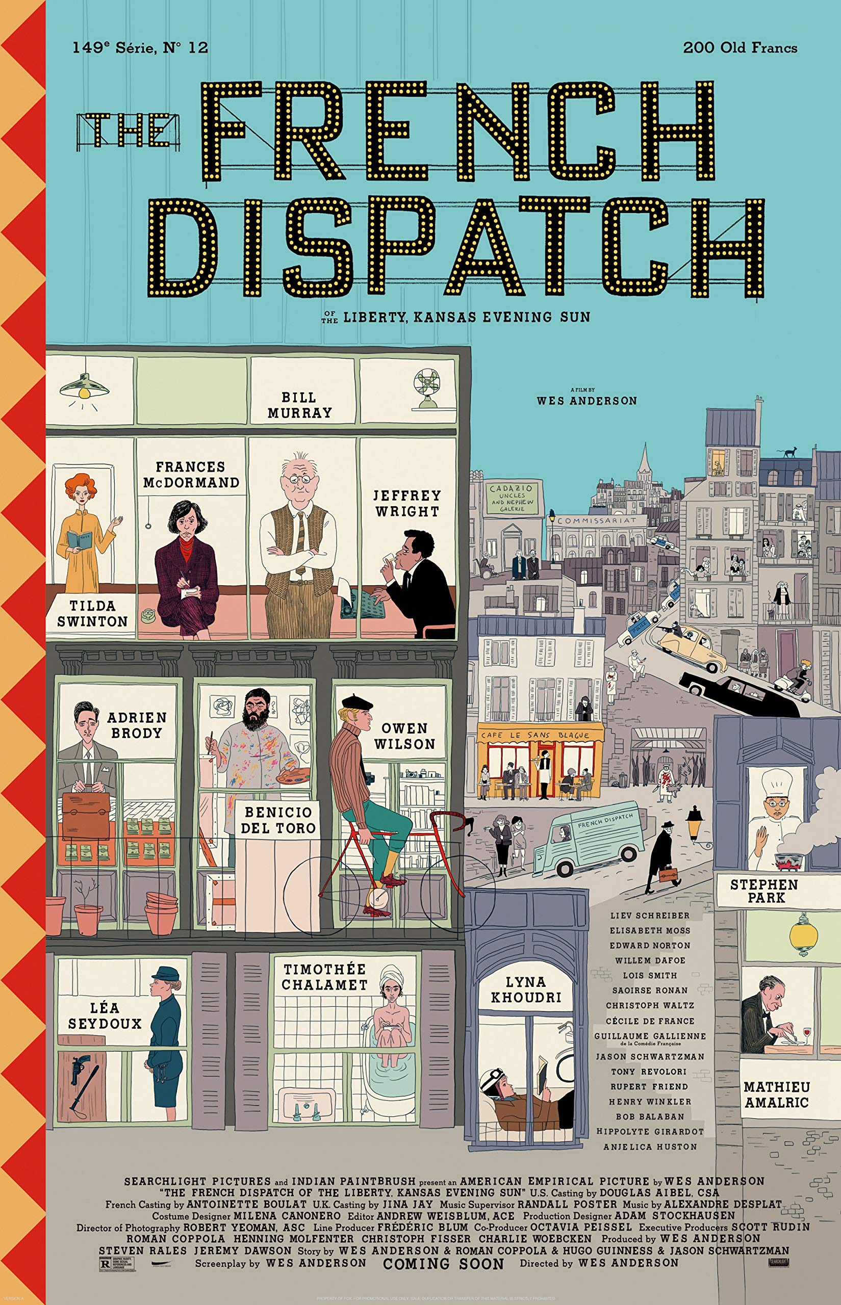 英文原版 法兰西特派 电影故事剧本 The French Dispatch 韦斯·安德森 Wes Anderson 甜茶主演 BJ