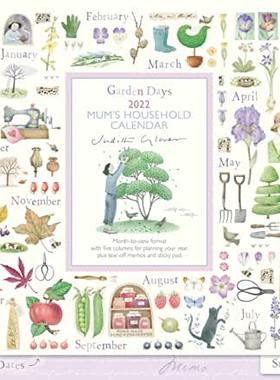 【预订】Garden Days Square Wall Planner Calendar 2022 9781529818109