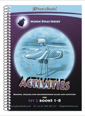预订 Phonic Books Moon Dogs Set 2 Activities: Adjacent consonants and consonant digraphs 《月亮狗》拼读绘本*册活动：相邻