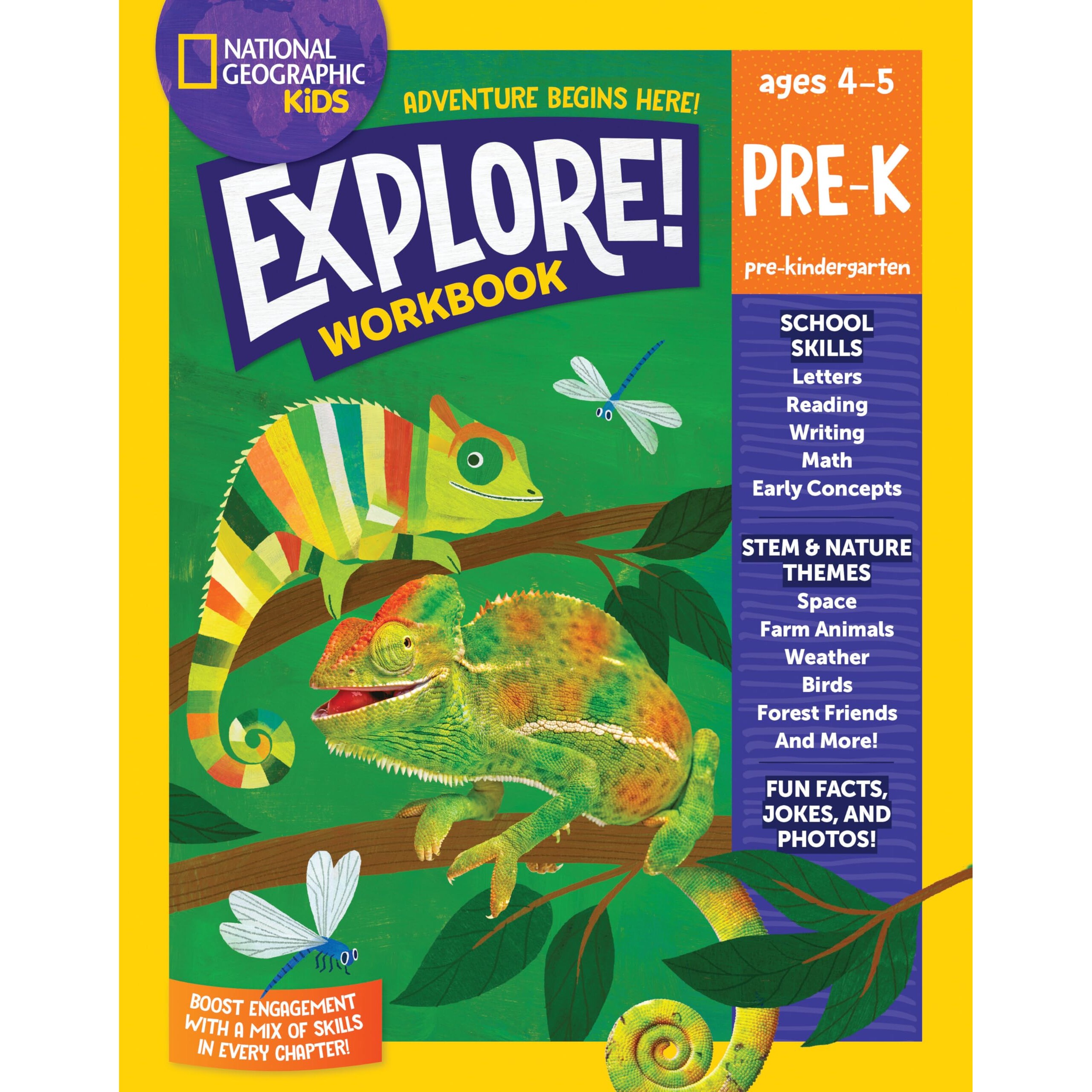 预订 国家地理儿童探索!学前班练习册 学习辅导 英文 National Geographic Kids Explore! Workbook Pre-K