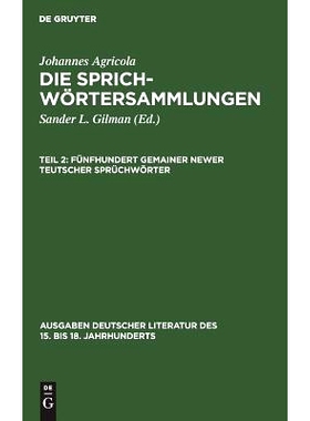 预订 Fünfhundert gemainer newer teutscher Sprüchwörter: 9783110992397