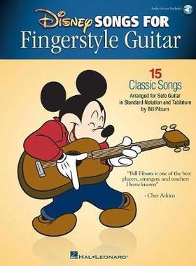 【预订】Disney Songs for Fingerstyle Guitar: 15 Classic Songs Arranged by Solo Guitar in Standard Notation and Tab...