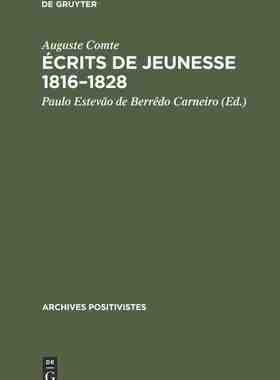 【预订】Écrits de jeunesse 1816–1828 9783111256764