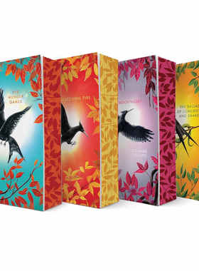 预售 饥饿游戏4册套装 特装刷边版 英文原版 Hunger Games Box Set Deluxe Edition with Stenciled Edges