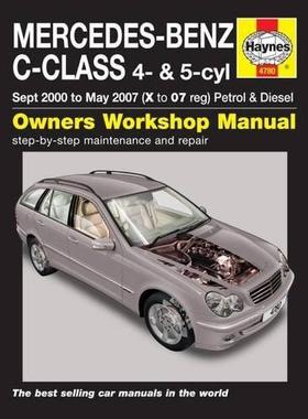 [预订]Mercedes-Benz C-Class Petrol & Diesel (Sept 00 - May 07) Haynes Repair Manual 9780857339539