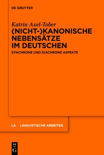 kanonische Nicht Nebensätze 9783110276527 Deutschen 预订