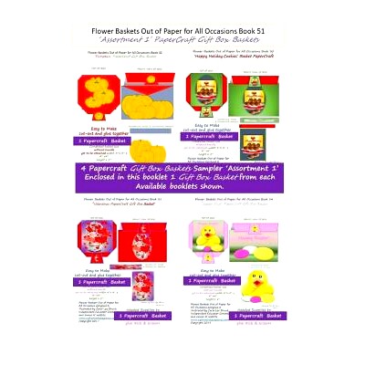 预订 Flower Baskets Out of Paper for All Occasions Book 51: ’Assortment 1’ PaperCraft Gift Box Baskets: 9781986273817
