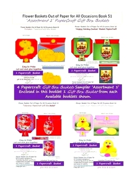 预订 Flower Baskets Out of Paper for All Occasions Book 51: ’Assortment 1’ PaperCraft Gift Box Baskets: 9781986273817