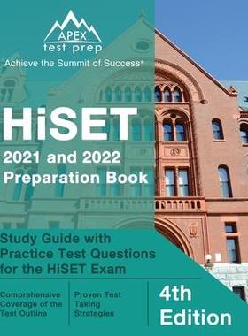 [预订]HiSET 2021 and 2022 Preparation Book: Study Guide with Practice Test Questions for the HiSET Exam [4 9781637759134