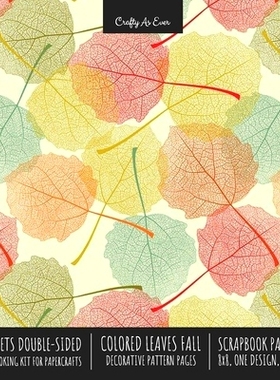 预订 Colored Leaves Fall Scrapbook Paper Pad 8x8 Decorative Scrapbooking Kit for Cardmaking Gifts, DIY Crafts, Printmaki