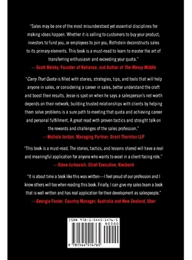 预订 Carry That Quota: Sales Tactics and Stories By the Rep For the Rep: 9781544514765