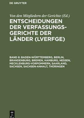 【预订】Baden-Württemberg, Berlin, Brandenburg, Bremen, Hamburg, Hessen, Me 9783110168983