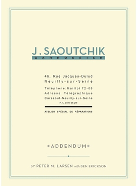 预订 J. Saoutchik Carrossier: Addendum 学者之书:加注集: 9781854432735