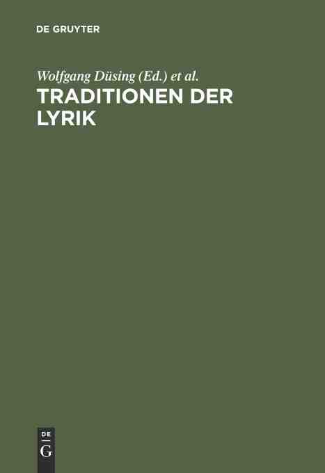 【预订】Traditionen der Lyrik 9783484107397