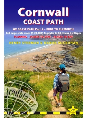 预订 Cornwall Coast Path: British Walking Guide: SW Coast Path Part 2 - Bude to Plymouth Includes 142 Large-Scale Walkin