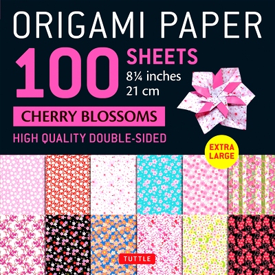 现货 Origami Paper 100 Sheets Cherry Blossoms 8 1/4 (21 CM): Extra Large Double-Sided Origami Sheets Printed with 12 Dif