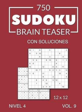 [预订]750 Sudoku Brain Teaser 12x12 con soluciones: Nivel 4 Vol. 9 9798513654360