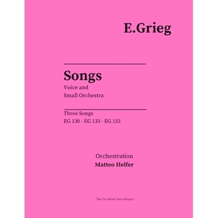Three Songs 153. Edvard 9798389087378 133. Grieg 130. 预订