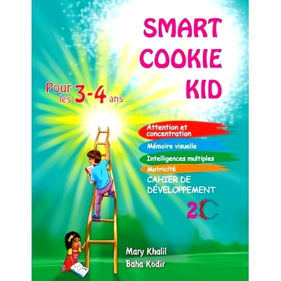 预订 Smart Cookie Kid pour les 3-4 ans Cahier de développement 2C: Attention et concentration Mémoire visuelle Intelli