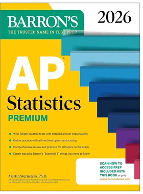 现货 巴朗AP统计学高级版 2026年版 备考指南 英文原版 AP Statistics Premium, 2026