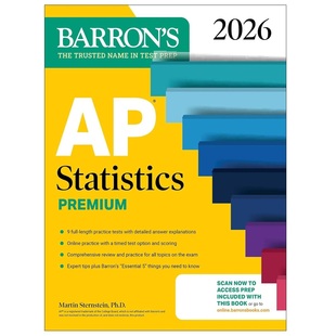 现货 巴朗AP统计学高级版 2026年版 备考指南 英文原版 AP Statistics Premium, 2026