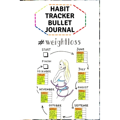 预订 Habit Tracker Bullet Journal: Health/Fitness Fitness, Weight loss chart and Body measurement tracker: 9798507184378