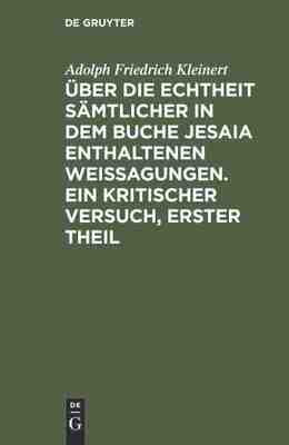 【预订】Über die Echtheit sämtlicher in dem Buche Jesaia enthaltenen Weiss 9783111303345