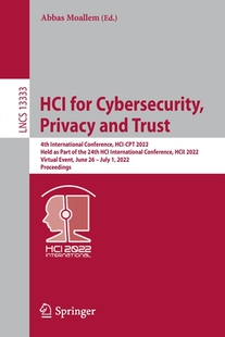 for 9783031055621 HCI and Trust Privacy 预订 Cybersecurity